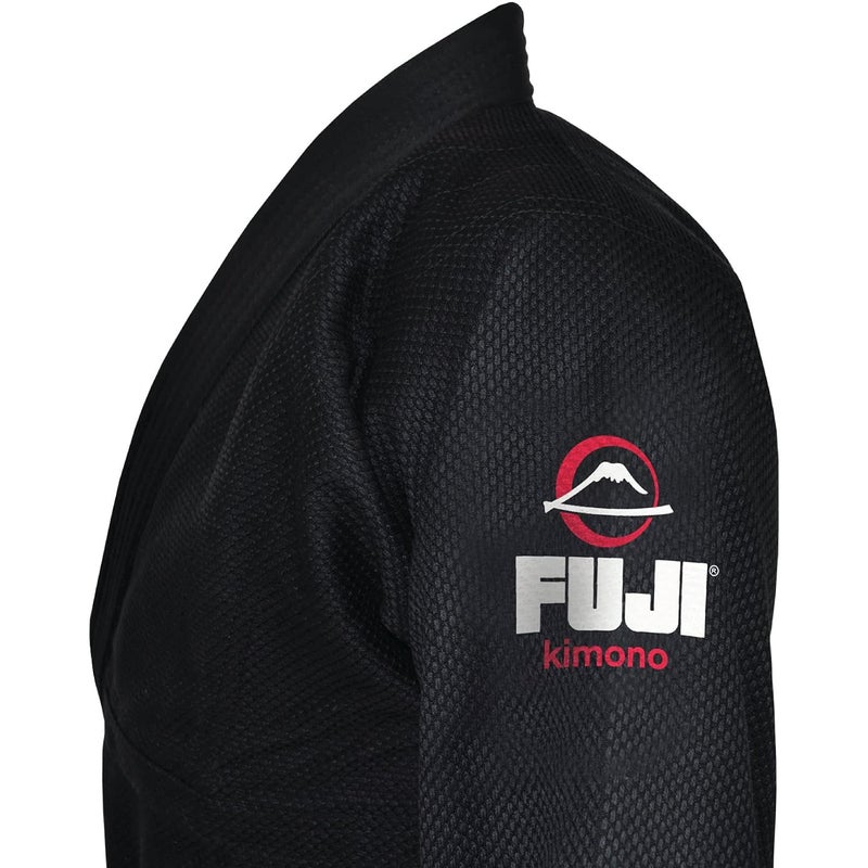 FUJI All-Around Brazilian Style Jiu Jitsu Uniform, Black (White Lettering), Size A5 - Image 2